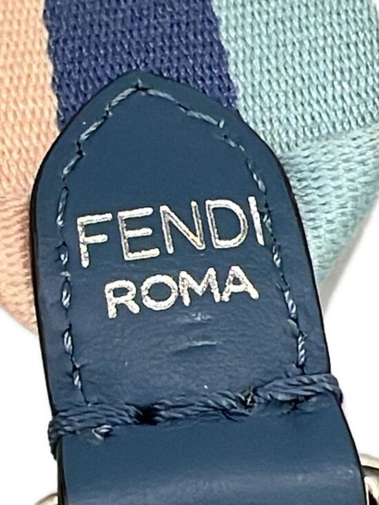 Fendi Shoulder Strap Navy Light Blue Pink Leather - Picture 3 of 5